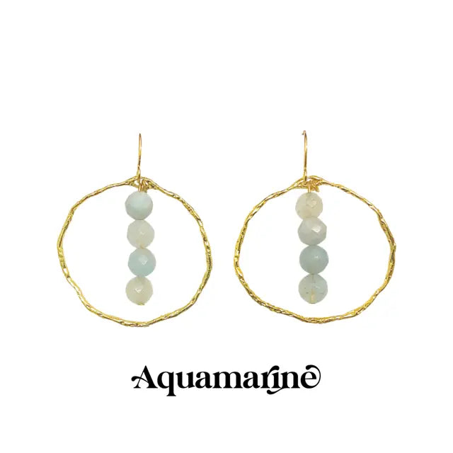Energy Stone Gold Hoop Earrings (various stone options) Sweetwater Labs