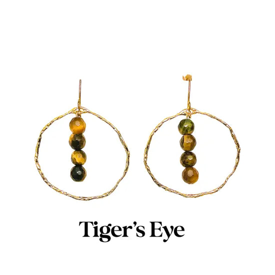 Energy Stone Gold Hoop Earrings (various stone options) Sweetwater Labs