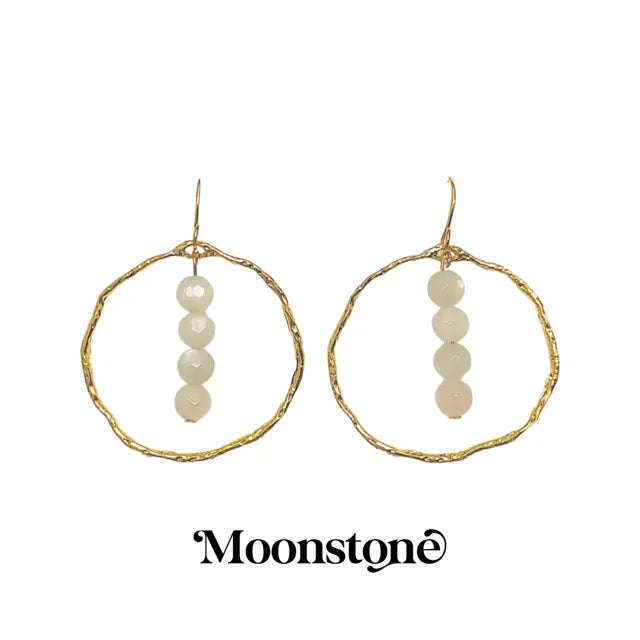 Energy Stone Gold Hoop Earrings (various stone options) Sweetwater Labs