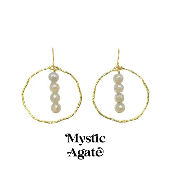 Energy Stone Gold Hoop Earrings (various stone options) Sweetwater Labs