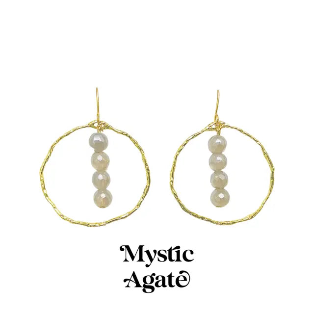 Energy Stone Gold Hoop Earrings (various stone options) Sweetwater Labs
