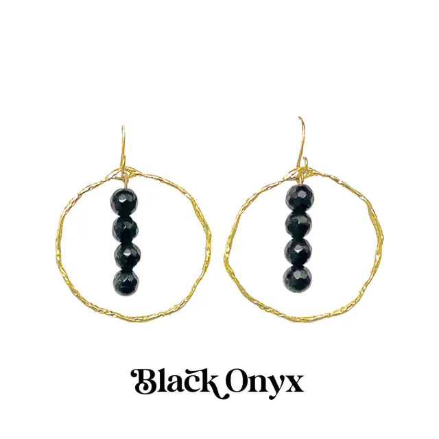 Energy Stone Gold Hoop Earrings (various stone options) Sweetwater Labs