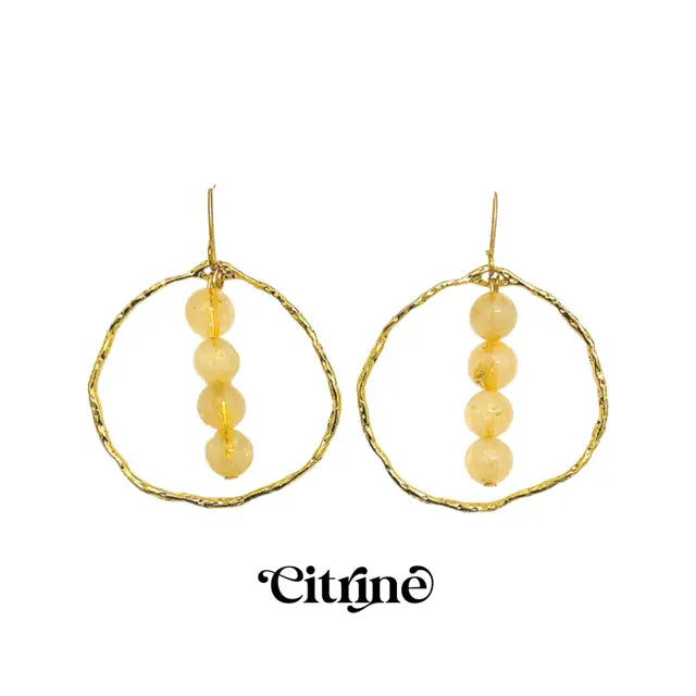 Energy Stone Gold Hoop Earrings (various stone options) Sweetwater Labs