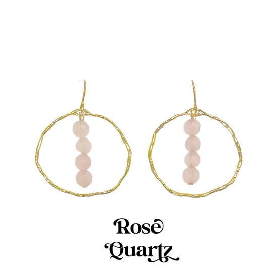 Energy Stone Gold Hoop Earrings (various stone options) Sweetwater Labs
