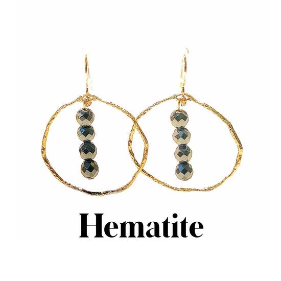 Energy Stone Gold Hoop Earrings (various stone options) Sweetwater Labs