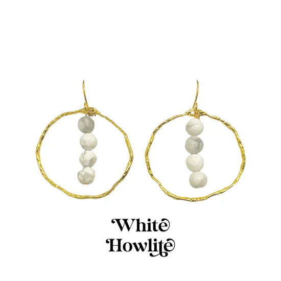 Energy Stone Gold Hoop Earrings (various stone options) Sweetwater Labs