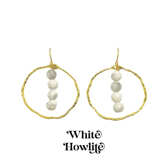 Energy Stone Gold Hoop Earrings (various stone options) Sweetwater Labs