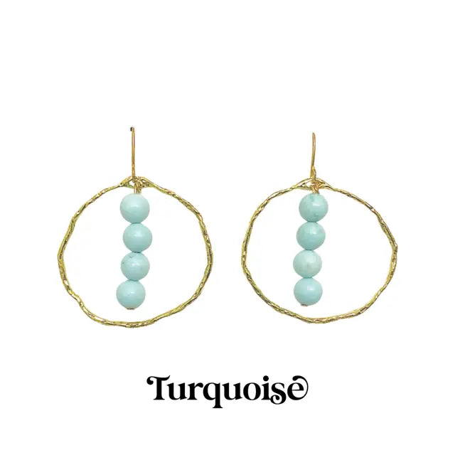 Energy Stone Gold Hoop Earrings (various stone options) Sweetwater Labs