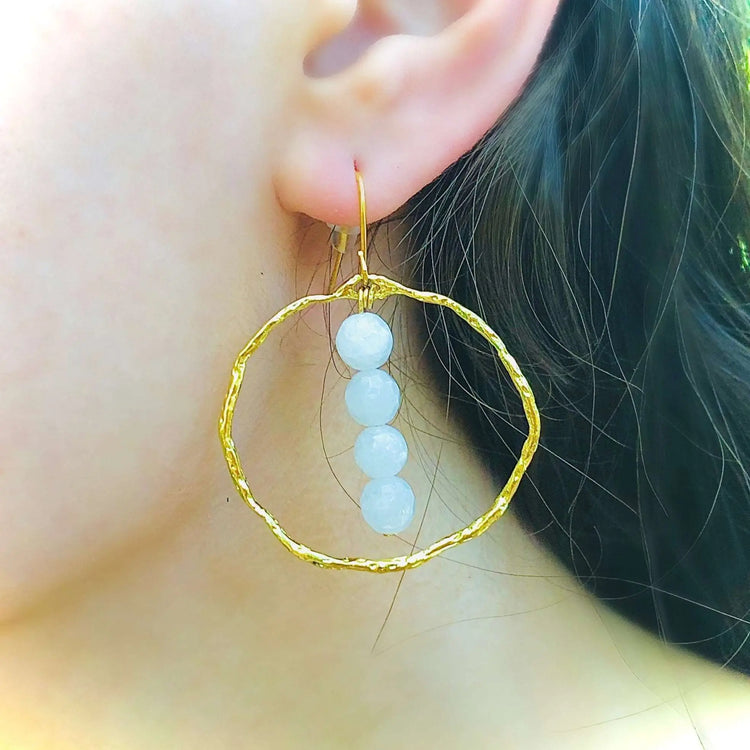 Energy Stone Gold Hoop Earrings (various stone options) Sweetwater Labs