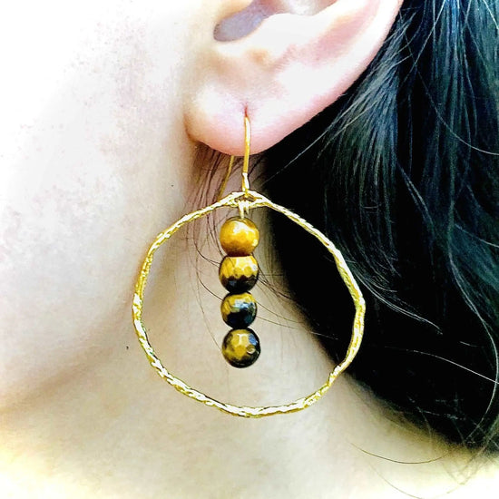 Energy Stone Gold Hoop Earrings (various stone options) Sweetwater Labs