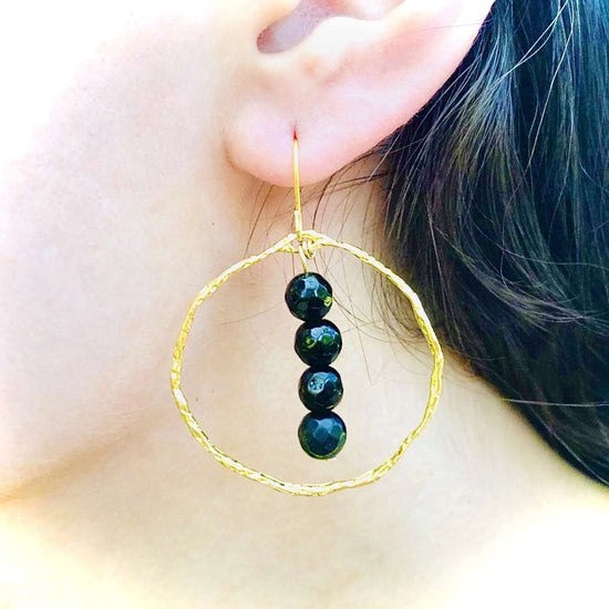 Energy Stone Gold Hoop Earrings (various stone options) Sweetwater Labs