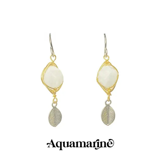Energy Stone Leaf Drop Earrings (various stone options in gold or silver) Sweetwater Labs