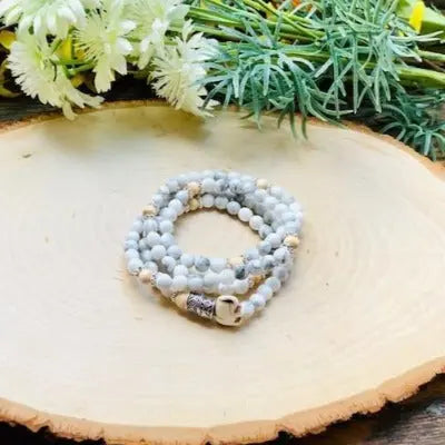 Energy Stone Wrap Bracelet/ Necklace (Howlite) Sweetwater Labs
