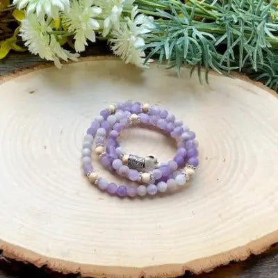Energy Stone Wrap Bracelet/ Necklace (Matte Amethyst) Sweetwater Labs