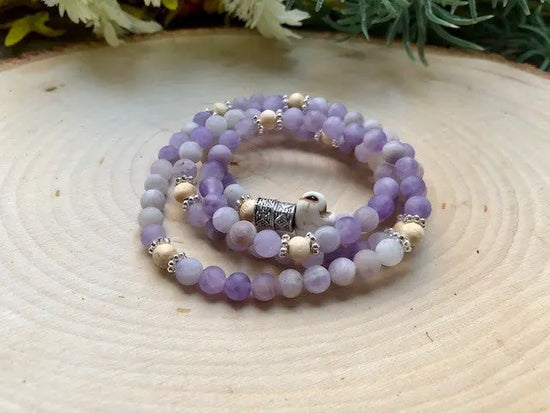 Energy Stone Wrap Bracelet/ Necklace (Matte Amethyst) Sweetwater Labs