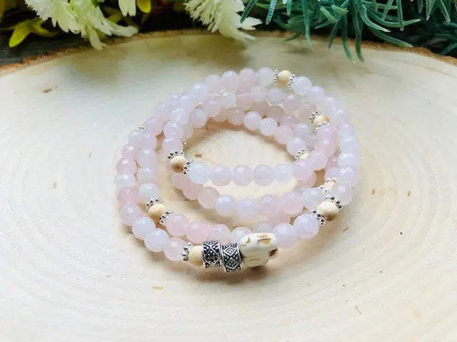 Energy Stone Wrap Bracelet/ Necklace (Rose Quartz) Sweetwater Labs