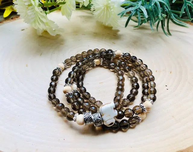 Energy Stone Wrap Bracelet/ Necklace (Smoky Quartz) Sweetwater Labs