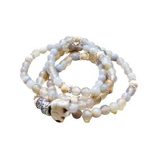 Energy Stone Wrap Bracelet/ Necklace (Gray Agate) Sweetwater Labs
