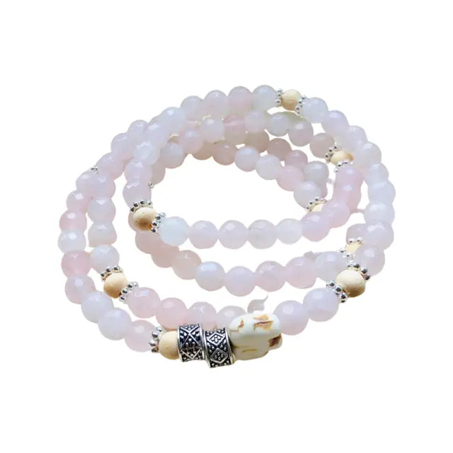Energy Stone Wrap Bracelet/ Necklace (Rose Quartz) Sweetwater Labs