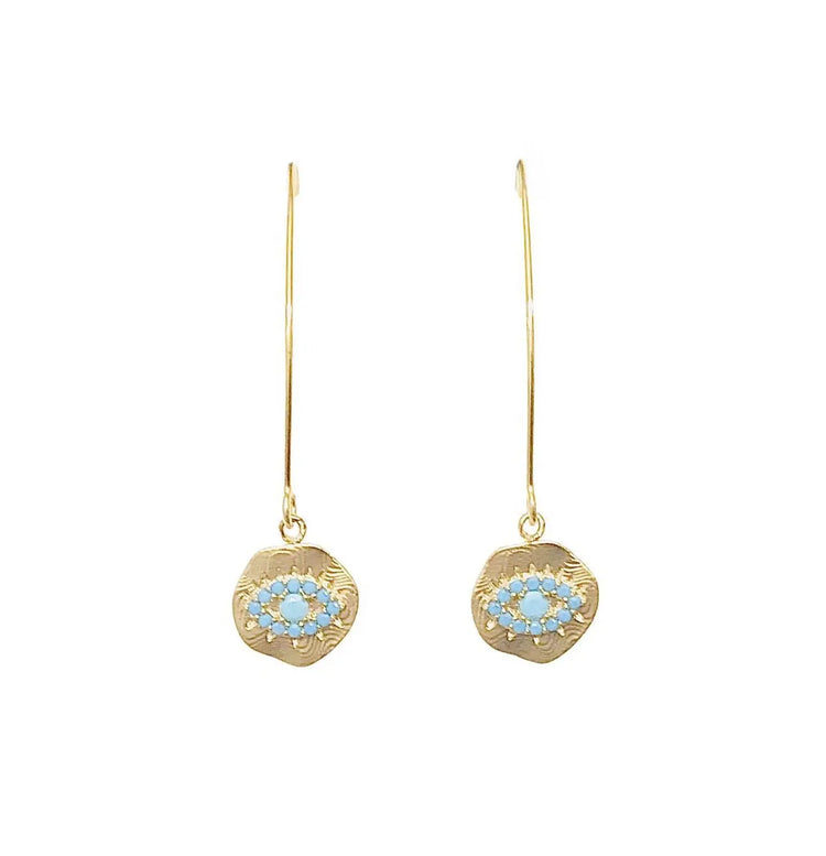 Evil Eye Long Drop Earrings Sweetwater Labs