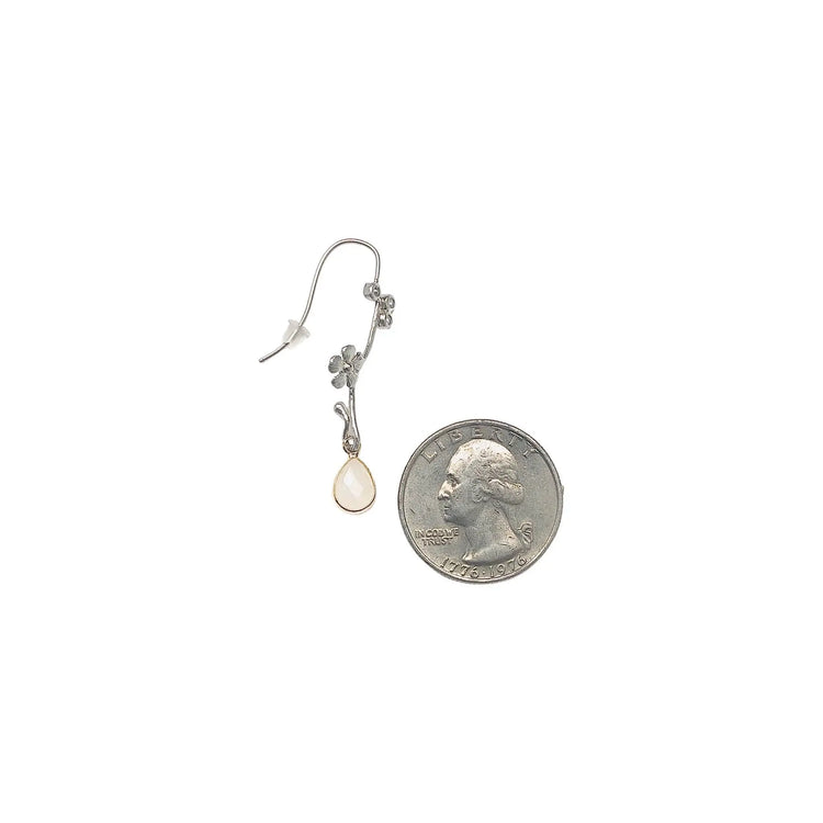 Flower Branch Drop Moonstone Earrings Sweetwater Labs