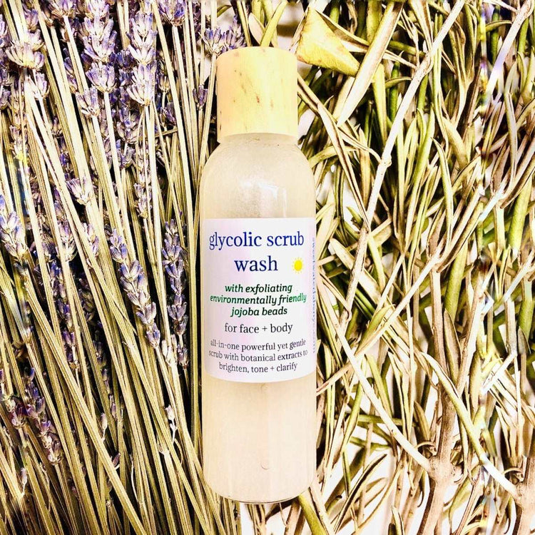 GLYCOLIC SCRUB FACE WASH. A founder fave! With Glycolic & Salicylic Acids + eco-friendly microbeads Sweetwater Labs