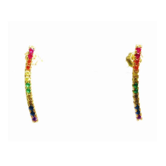 Long Bar Crystal Earrings (in rainbow or cubic zirconia) Sweetwater Labs