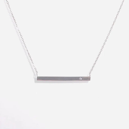 Long Bar Necklace with Crystal (sterling silver or 16K gold) Sweetwater Labs