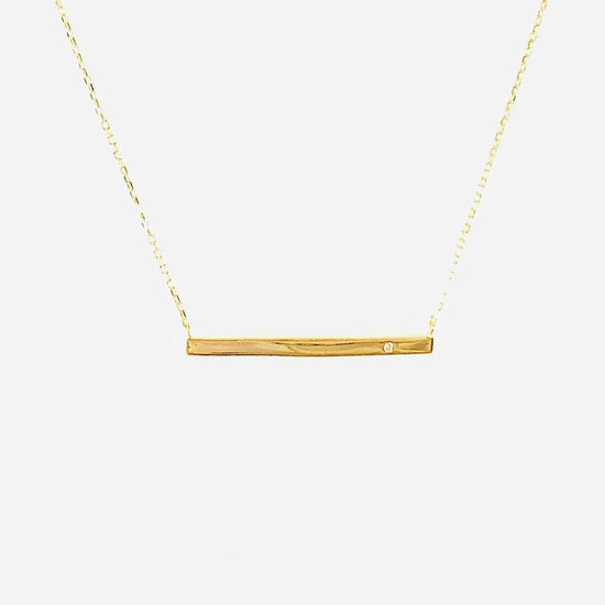Long Bar Necklace with Crystal (sterling silver or 16K gold) Sweetwater Labs