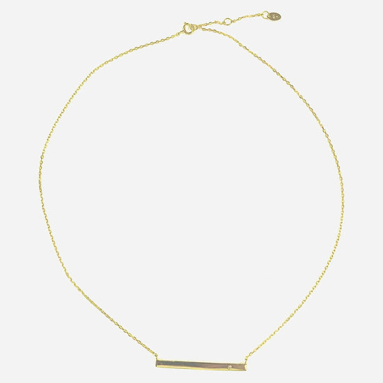Long Bar Necklace with Crystal (sterling silver or 16K gold) Sweetwater Labs