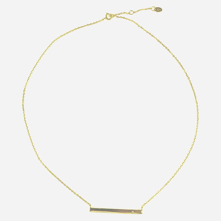 Long Bar Necklace with Crystal (sterling silver or 16K gold) Sweetwater Labs
