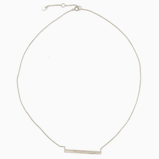 Long Bar Necklace with Crystal (sterling silver or 16K gold) Sweetwater Labs