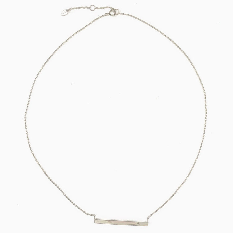 Long Bar Necklace with Crystal (sterling silver or 16K gold) Sweetwater Labs