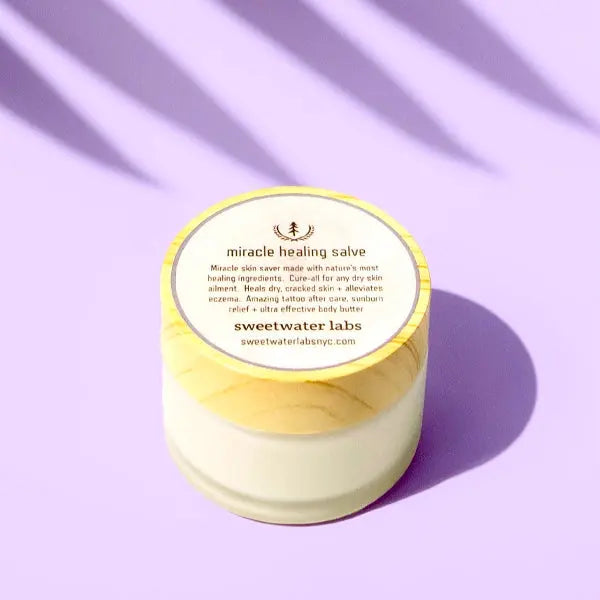 Miracle Healing Salve, Lavender. Made with nature's most healing ingredients. Instantly relieves dry skin Sweetwater Labs