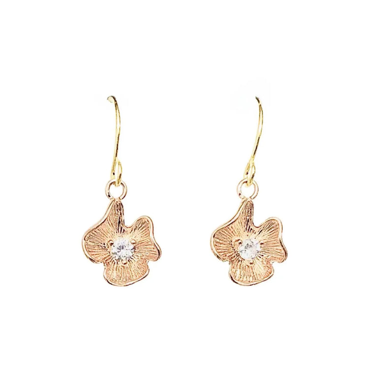 Petite Flower Drop  Earrings (rose gold or silver) Sweetwater Labs