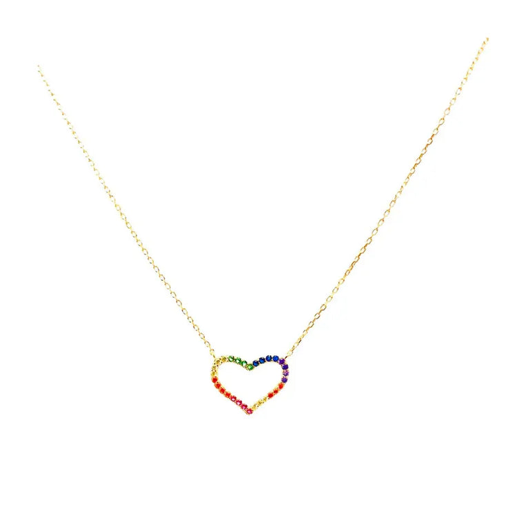 Rainbow Heart Necklace (sterling silver or 16K gold) Sweetwater Labs