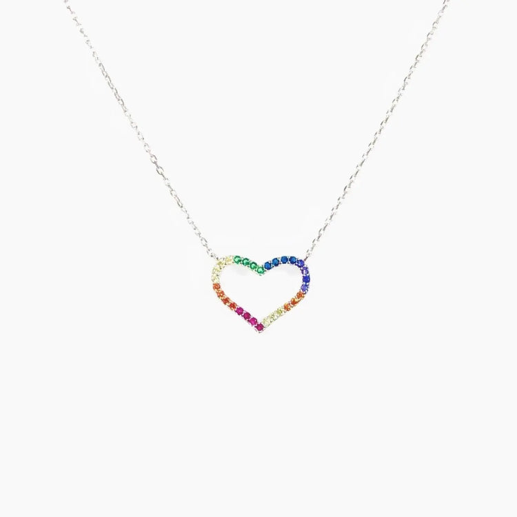 Rainbow Heart Necklace (sterling silver or 16K gold) Sweetwater Labs