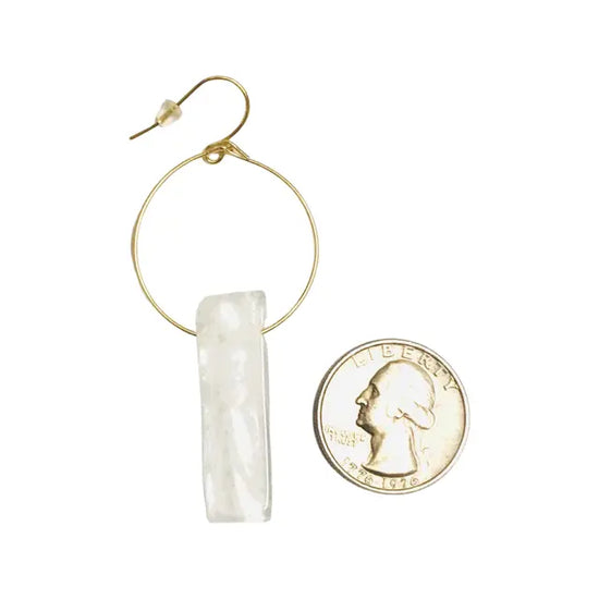 Raw Energy Stone Hoop Earrings Sweetwater Labs