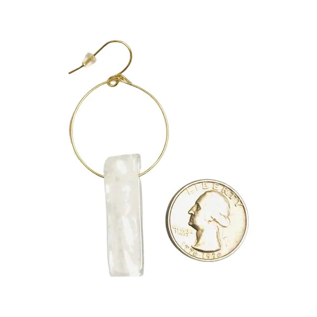 Raw Energy Stone Hoop Earrings Sweetwater Labs