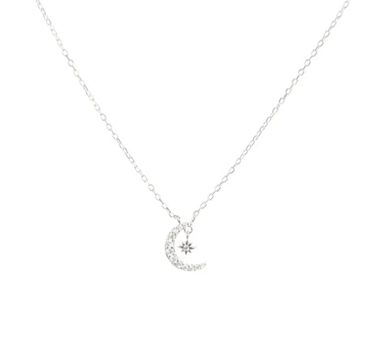 Star Moon Delicate Chain Necklace Sweetwater Labs