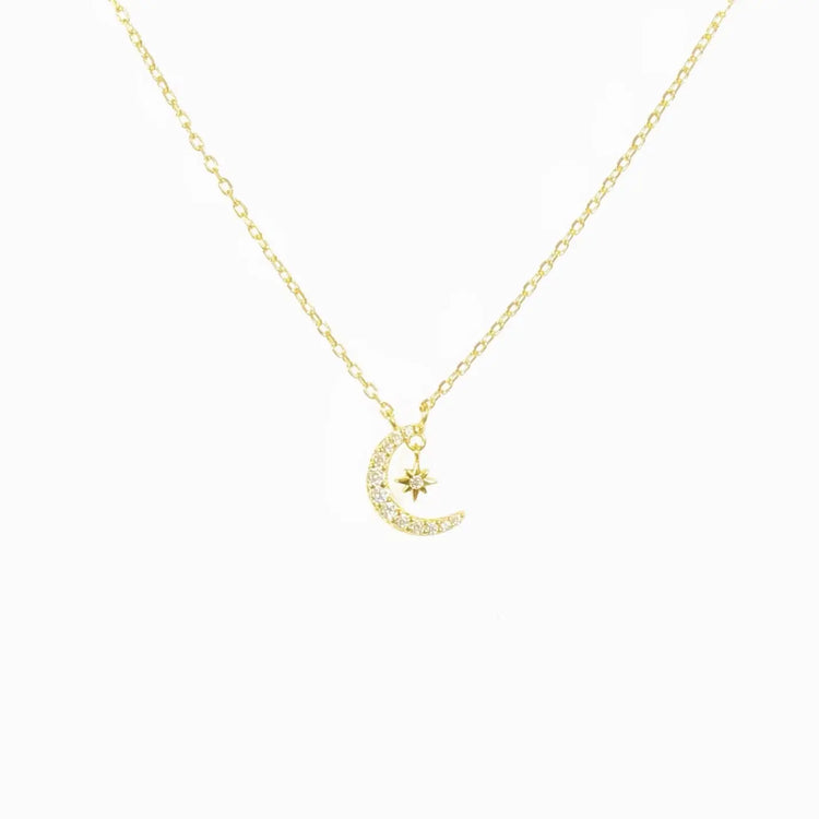 Star Moon Delicate Chain Necklace Sweetwater Labs