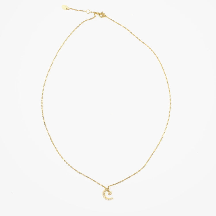 Star Moon Delicate Chain Necklace Sweetwater Labs