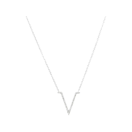 Sterling Silver V Diamond Necklace Sweetwater Labs