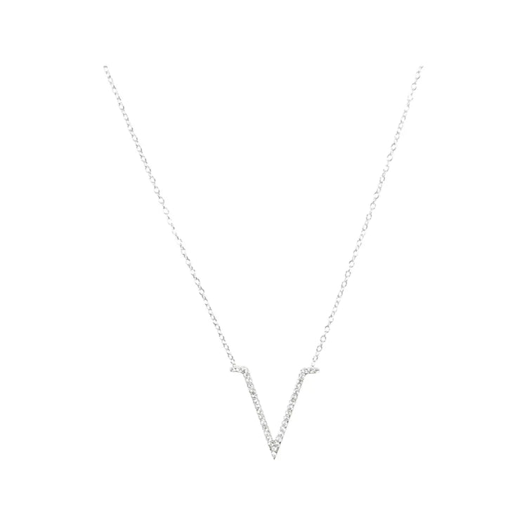 Sterling Silver V Diamond Necklace Sweetwater Labs