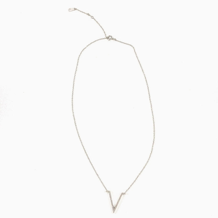 Sterling Silver V Diamond Necklace Sweetwater Labs