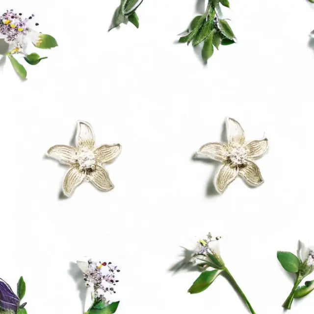 Flower + Crystal Stud Earrings Sweetwater Labs