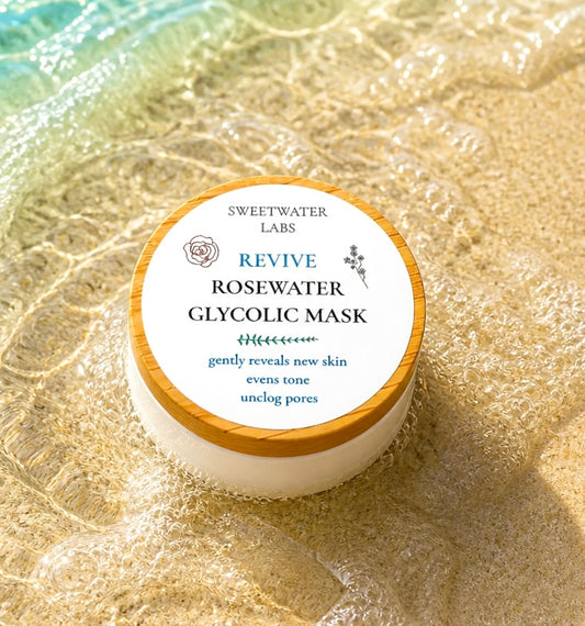 REVIVE GLYCOLIC ACID + ROSEWATER MASK. Gently leaves your skin radiant!