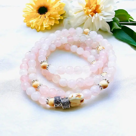 Energy Stone Wrap Bracelet/ Necklace (Rose Quartz) Sweetwater Labs