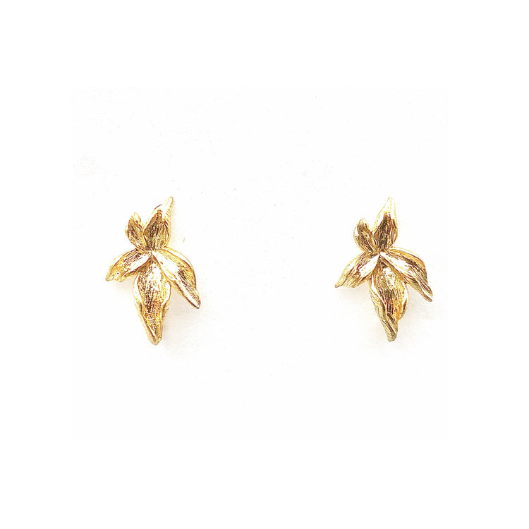 Gold Orchid Stud Earrings Sweetwater Labs