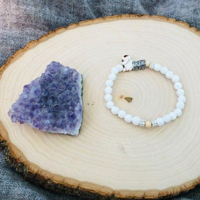 White Lava Stone/Essential Oil Bracelet freeshipping - Sweetwater Labs
